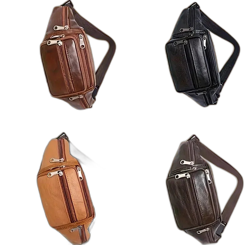 Riñonera de Cuero para Hombre 2025 - Bolso Bandolera Multifuncional Elegante y Deportivo