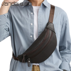 Riñonera de Viaje para Hombre de Cuero Genuino - Bolso Bandolera Multifuncional