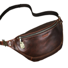 Riñonera de Viaje para Hombre de Cuero Genuino con Candado de Seguridad