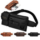 Riñonera de Viaje para Mujer de Cuero - Bolso Bandolera Grande Multifuncional