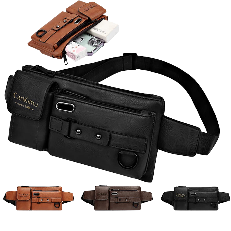 Riñonera de Viaje para Mujer de Cuero - Bolso Bandolera Grande Multifuncional