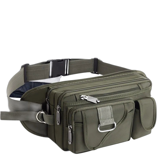 Riñonera Antisalpicaduras para Hombre - Mochila de Cintura Grande y Táctica para Viajes y Deportes