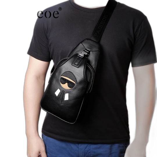 Riñonera de Cuero Genuino para Hombre - Bolso Bandolera Casual y Elegante