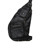 Riñonera de Cuero para Hombre - Bolso Bandolera Media Luna con Múltiples Bolsillos