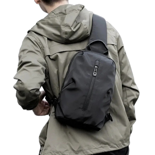 Riñonera de Viaje para Hombre MOYYI - Bolso Bandolera de Nylon Impermeable Antirrobo con Correa Ajustable