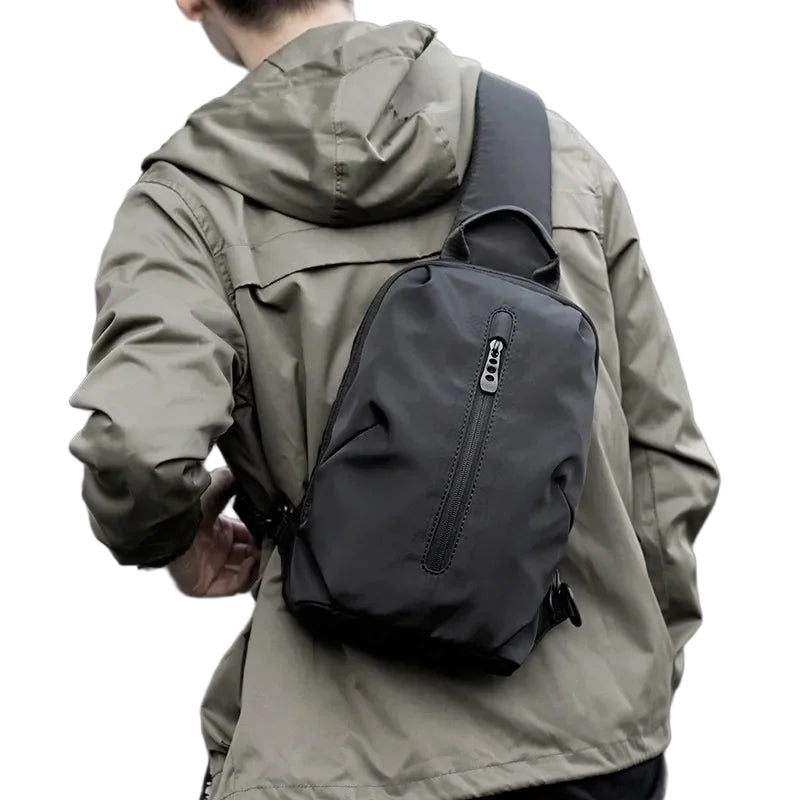 Riñonera de Viaje para Hombre MOYYI - Bolso Bandolera de Nylon Impermeable Antirrobo con Correa Ajustable
