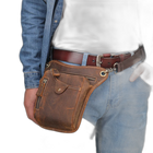 Riñonera de Cuero Vintage para Moto Mujer - Bolso Pierna Impermeable