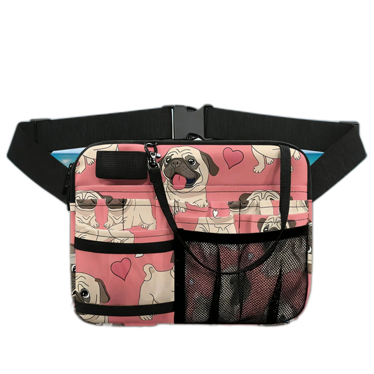 Riñonera de Enfermera con Estampado Animal - Bolsa Cintura Ajustable Multibolsillos para Veterinarios y Amantes de Mascotas