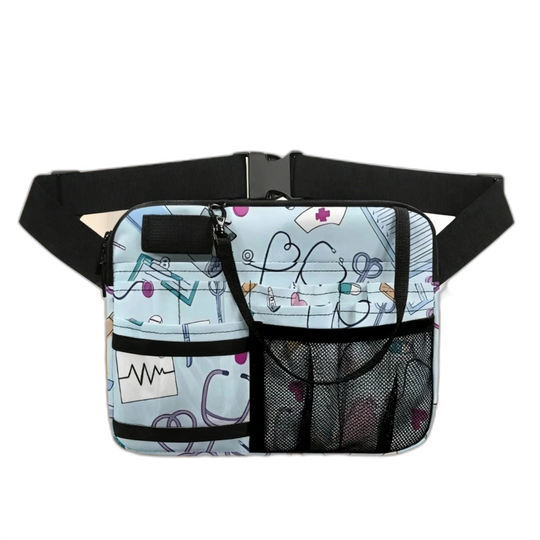 Riñonera de Enfermera con Estampado de Enfermería - Bolsa Cintura Ajustable Multibolsillos
