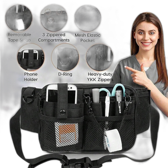 Riñonera de Enfermera Multibolsillos de Gran Capacidad para Accesorios Médicos