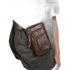 Riñonera de Cuero Genuino para Hombre - Bolso Bandolera Pequeño con Bolsillo para Móvil