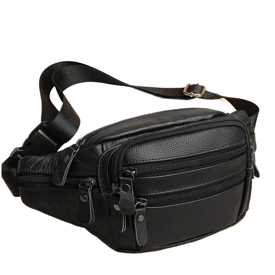 Riñonera de Viaje para Hombre de Cuero Genuino - Bolso de Cintura Elegante