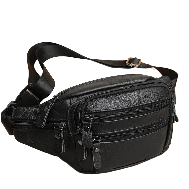 Riñonera de Viaje para Hombre de Cuero Genuino - Bolso de Cintura Elegante