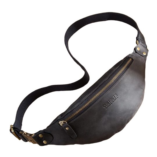 Riñonera de Viaje para Hombre de Cuero Crazy Horse - Bolsa de Cintura Multifuncional