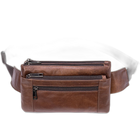 Riñonera de Cuero para Hombre - Bolsa de Cintura de Viaje Casual