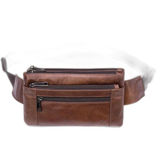 Riñonera de Cuero para Hombre - Bolsa de Cintura de Viaje Casual