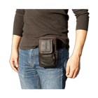 Riñonera de cuero vintage para hombre - Bolso pequeño cruzado de piel