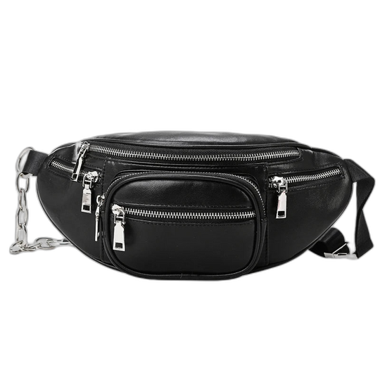 Riñonera de Cuero para Mujer  – Bolso de Cintura con Tachuelas Punk