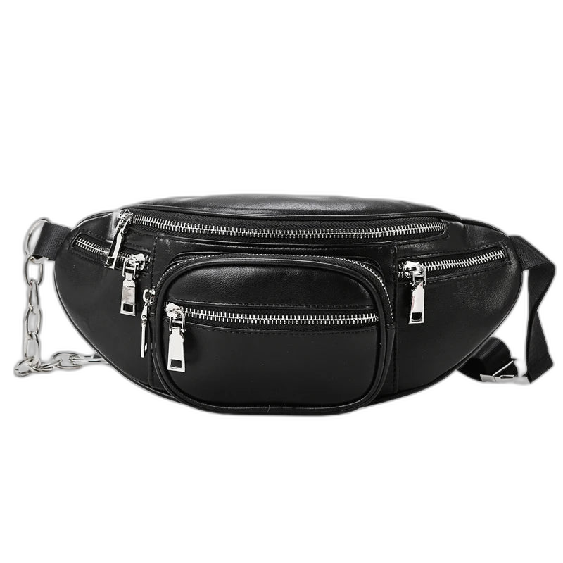 Riñonera de Cuero para Mujer  – Bolso de Cintura con Tachuelas Punk