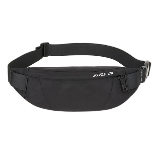 Riñonera de Viaje para Hombre Hk Fanny Pack Negra Impermeable - Bolsa de Cintura para Dinero, Teléfono y Accesorios
