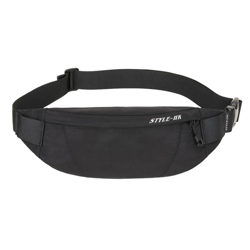 Riñonera de Viaje para Hombre Hk Fanny Pack Negra Impermeable - Bolsa de Cintura para Dinero, Teléfono y Accesorios